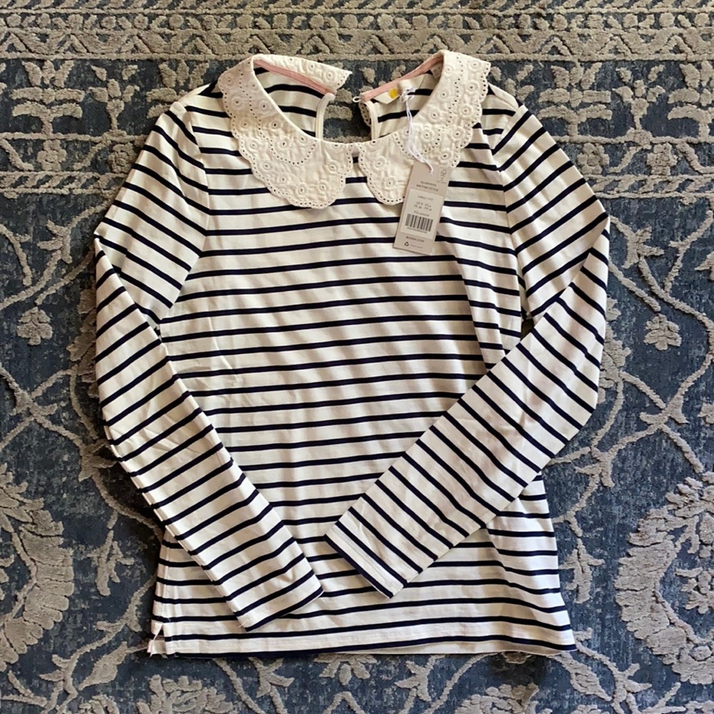 NWT Boden navy & white striped top